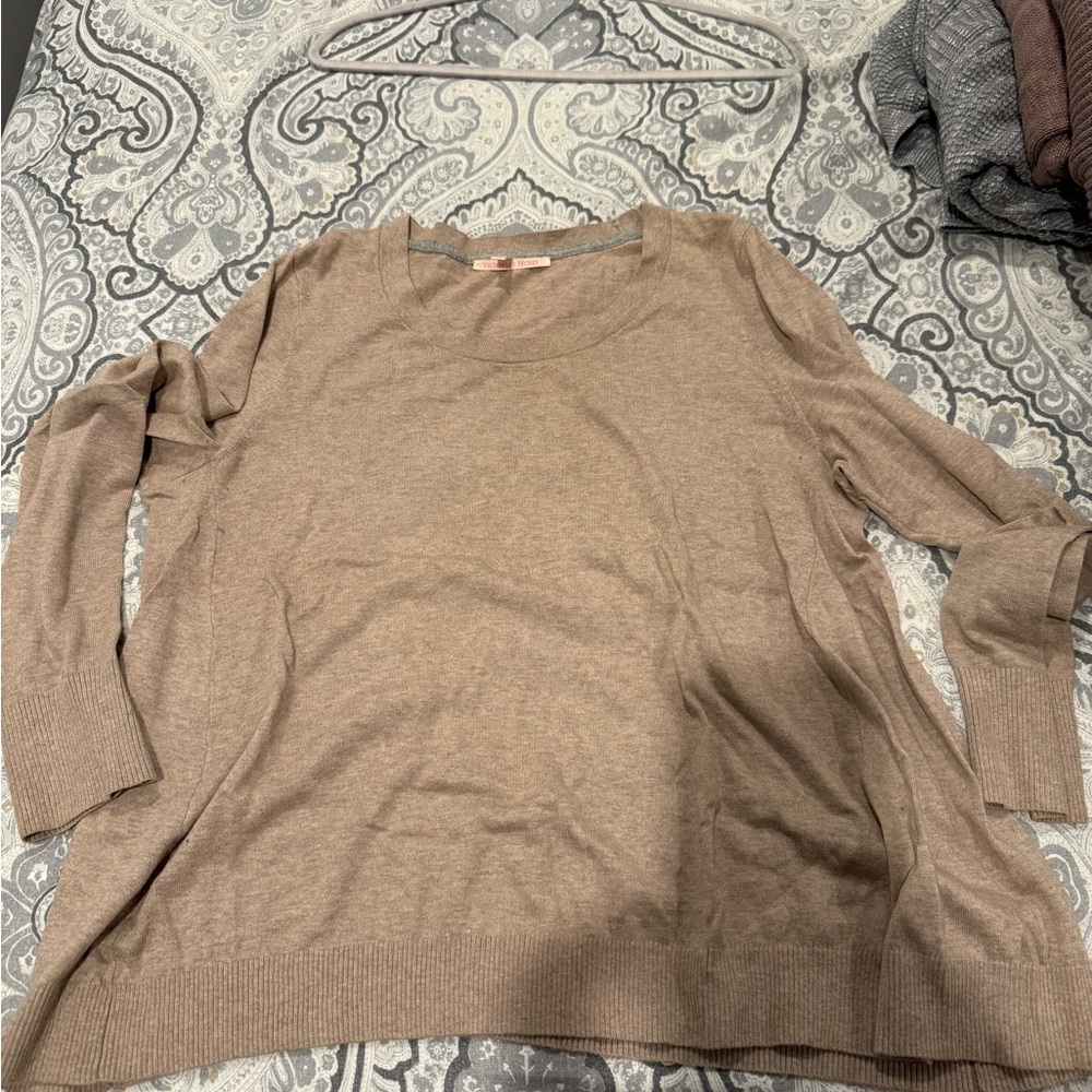 Victoria's Secret Tan Crew Neck Sweater